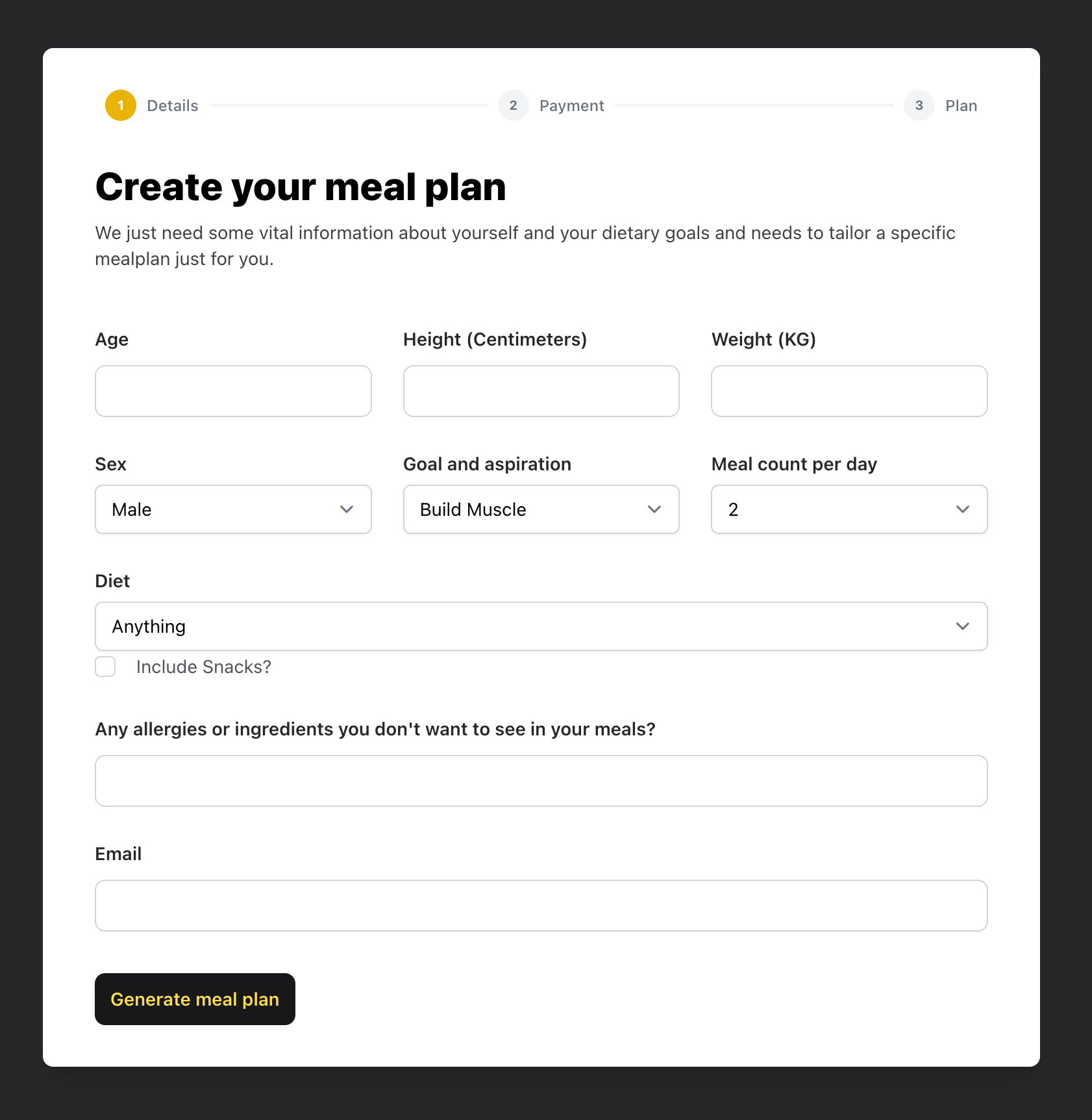 Personalized Meal Plans